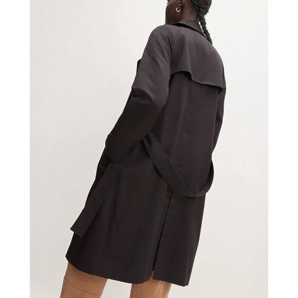 Everlane The Trench Coat Womens XS Black Double Breasted Belted Black Lined NWT - Picture 2 of 10